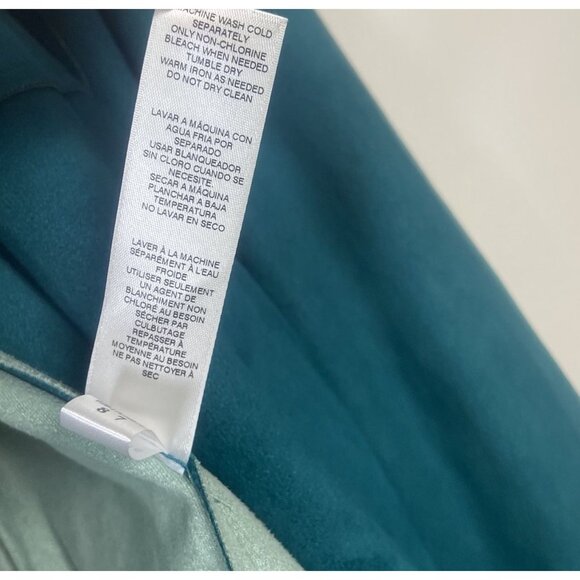 Chicos Vegan Faux Suede Jacket Womens 2 Teal/turquoise Long Sleeve Snap closure - Picture 4 of 9